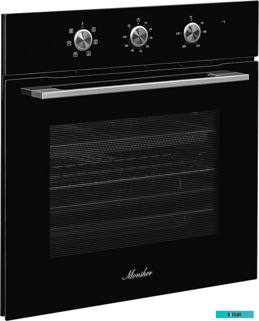 MOE 4592 Noir Электрический духовой шкаф Monsher/ ширина 45 см, High-Tech, 50 л, гидролизная очистка, 9 режимов, черный