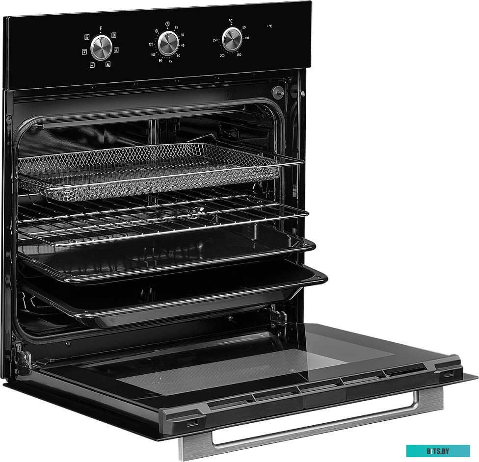 MOE 4592 Noir Электрический духовой шкаф Monsher/ ширина 45 см, High-Tech, 50 л, гидролизная очистка, 9 режимов, черный