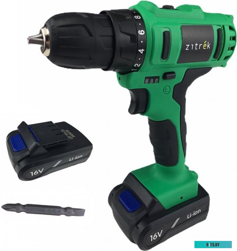 Дрель-шуруповерт Zitrek Greenpower 16-Li 063-4075 (с 2-мя АКБ, кейс)