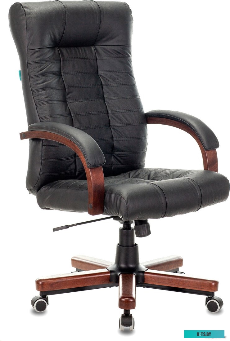 Офисное кресло (Стул) Бюрократ KB-10WALNUT/B/LEATH (черный)