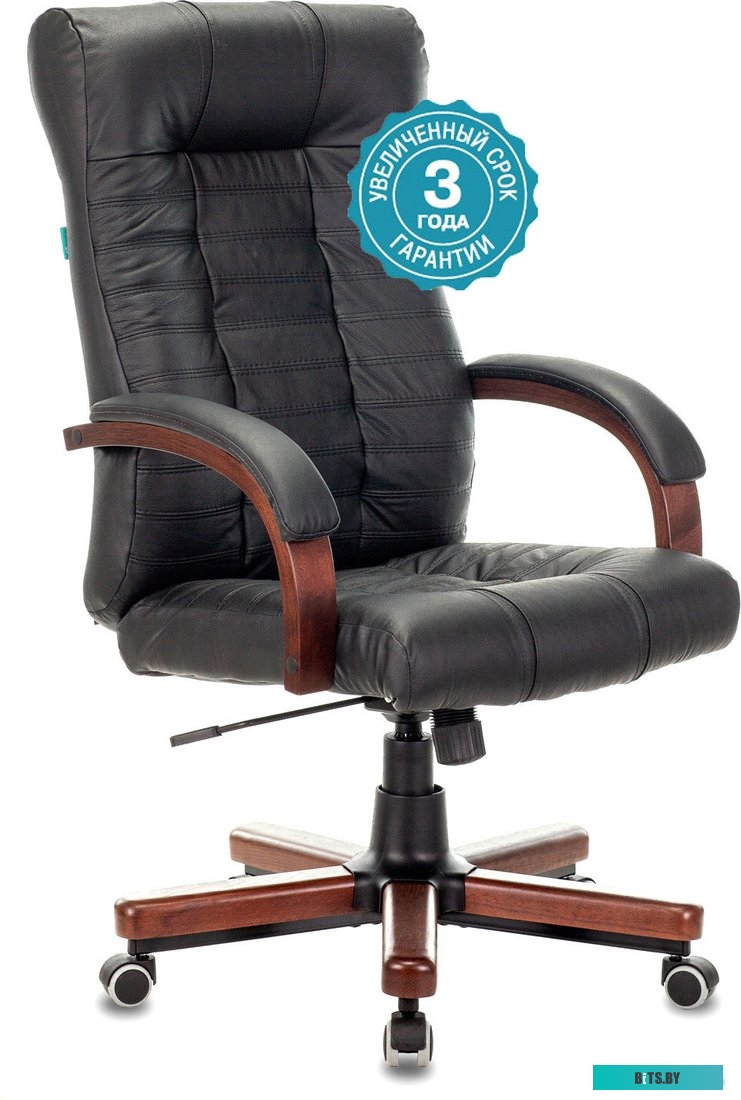 Офисное кресло (Стул) Бюрократ KB-10WALNUT/B/LEATH (черный)
