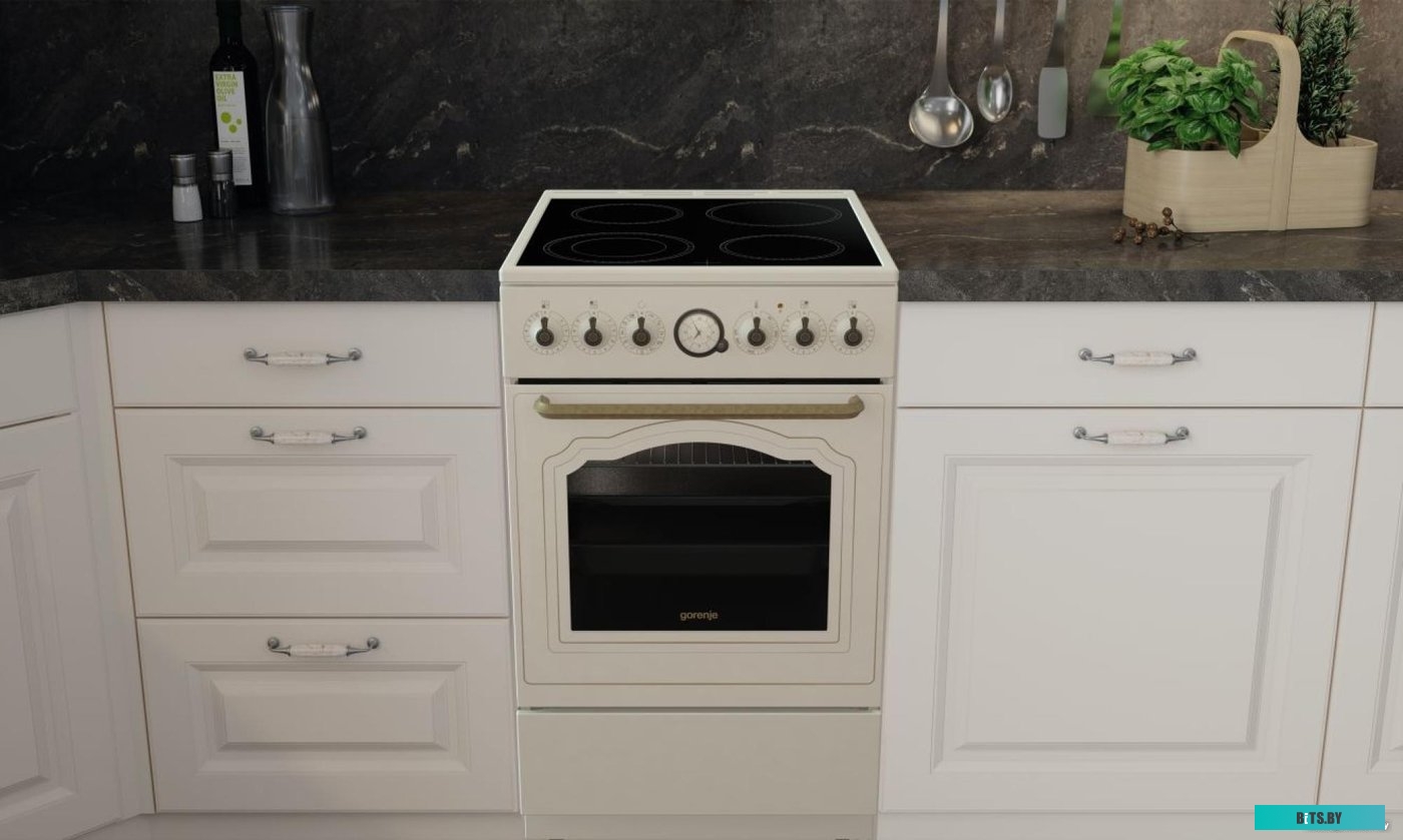 GECS5B70CLI Электрическая плита Gorenje GECS5B70CLI,  стеклокерамика,  без крышки,  бежевый