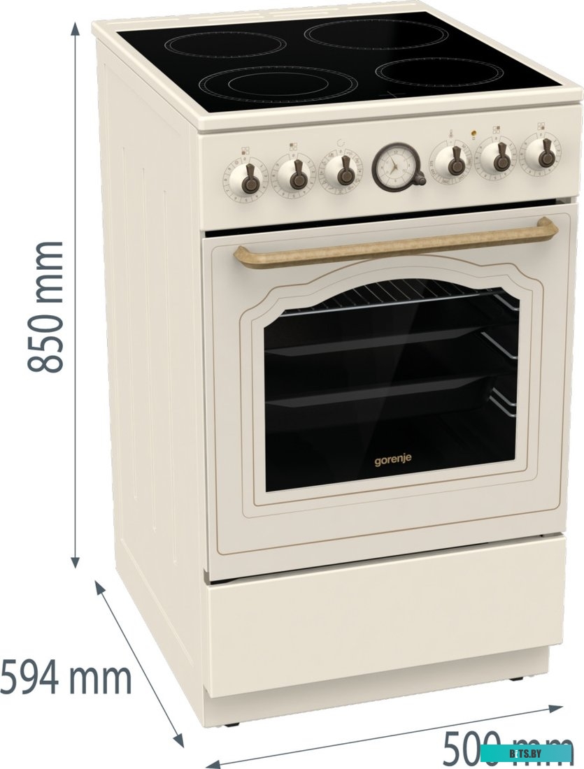 GECS5B70CLI Электрическая плита Gorenje GECS5B70CLI,  стеклокерамика,  без крышки,  бежевый