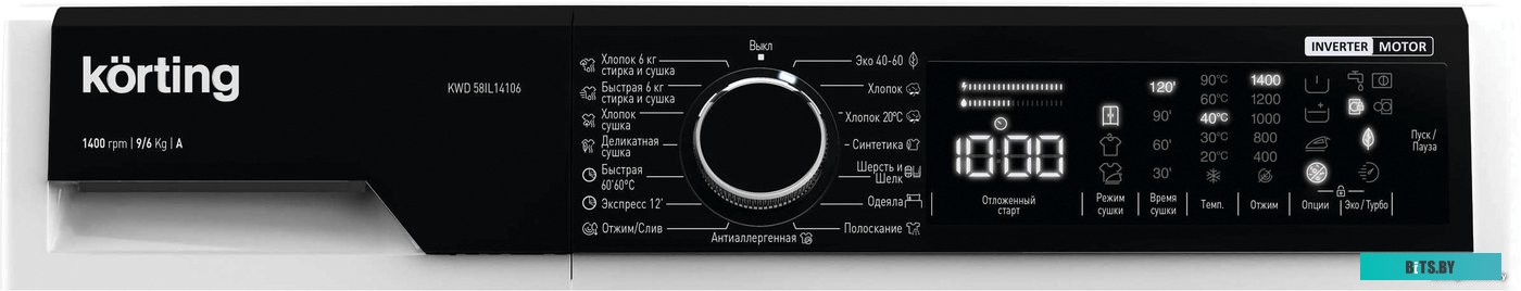 KWD 58IL14106 Стиральная машина/ Стиральная машина с фронтальной загрузкой, ГЛУБИНА 58 см,загрузка: стирка/сушка - 9/6 кг, скорость отжима 1400 об/мин