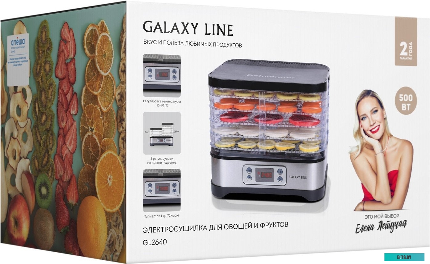 LINE GL2640 Сушилка для овощей и фруктов 500W LINE GL2640 GRAY GALAXY