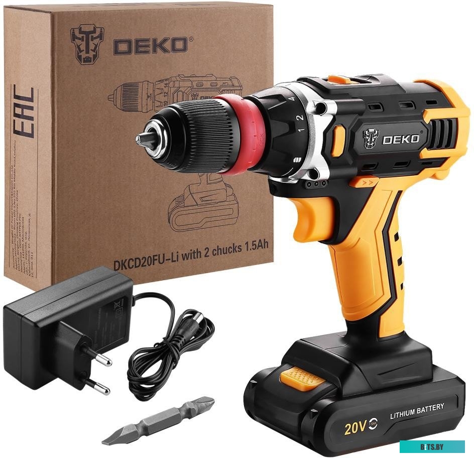 Дрель-шуруповерт Deko DKCD20FU-Li SET 1 063-4176 (с 1-им АКБ)