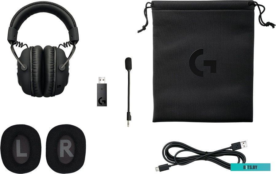 910-000909 Наушники с микрофоном Logitech G Pro X черный 2м мониторные Radio оголовье (910-000909)