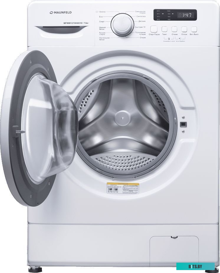 КА-00019505 Стиральная машина MAUNFELD MFWM127WH051D, с фронтальной загрузкой, 7кг, 1200об/мин