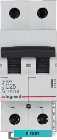 Автоматический выключатель Legrand RX3 2П 25А 4,5кА C 419699