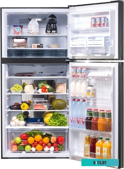 SJXG60PMBK Холодильник Sharp/ Холодильник. 187x86.5x74 см. 422 + 178 л, No Frost. A++ Черный.