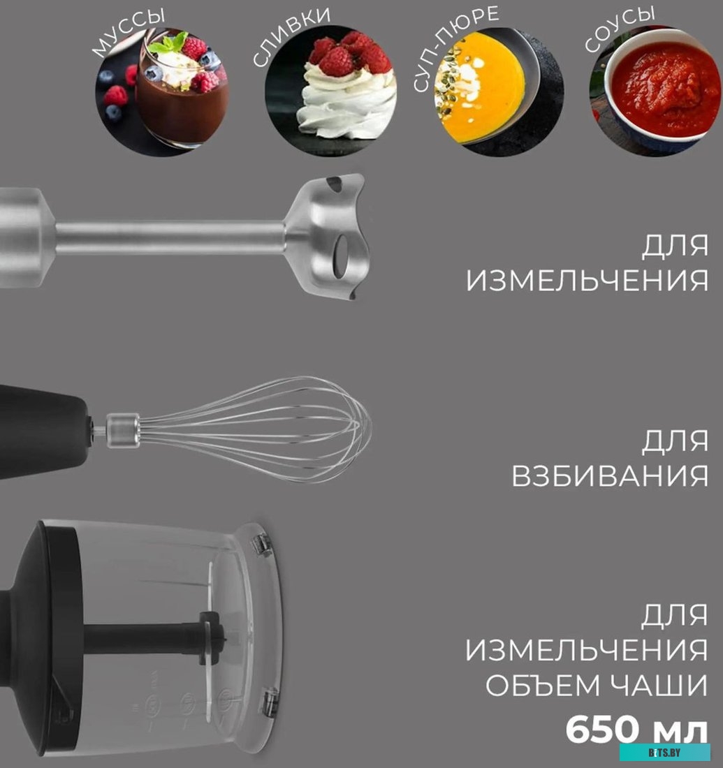 RDE-1300 Блендер Rondell 1300-RE-01,  погружной,  серебристый