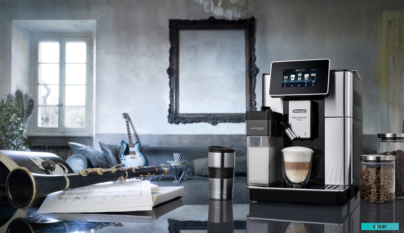 ECAM610.74.MB Кофемашина Delonghi Primadonna Soul ECAM610.74.MB 1450Вт черный/серебристый