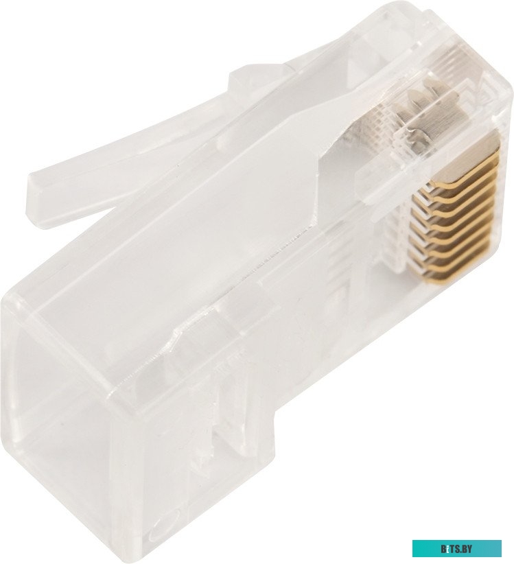 LANMASTER LAN-EZ45-8P8C/U5E-100 	Коннектор RJ45 тип EZ, 8P8C, UTP, Cat.5e, универсальный, покрытие 50 микрон,100 шт