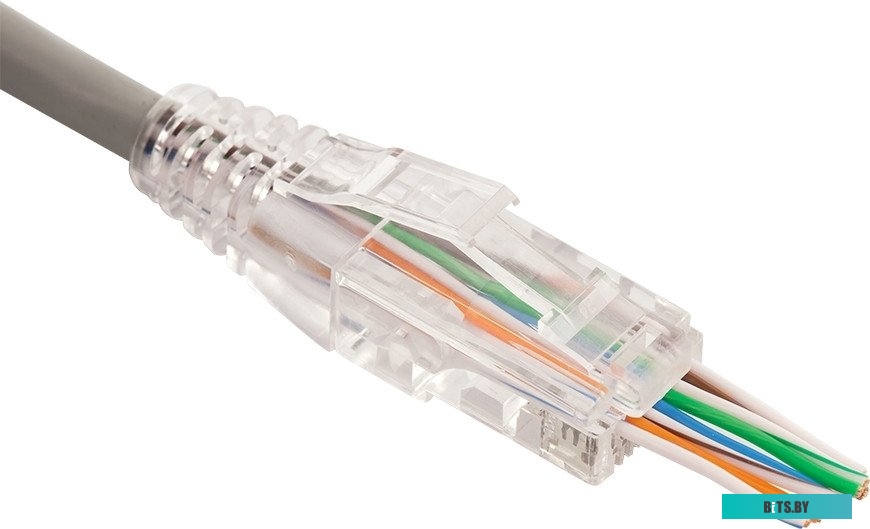 LANMASTER LAN-EZ45-8P8C/U5E-100 	Коннектор RJ45 тип EZ, 8P8C, UTP, Cat.5e, универсальный, покрытие 50 микрон,100 шт