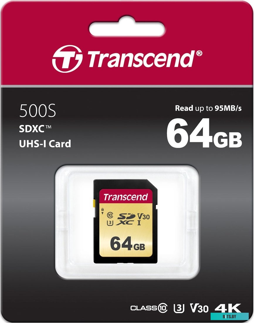 Карта памяти Transcend SDXC 500S 64GB <TS64GSDC500S>