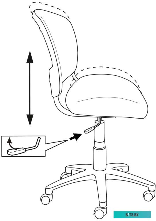 CH-W296NX/26-24 Кресло детское Бюрократ CH-W296NX, на колесиках, сетка/ткань, голубой [ch-w296nx/26-24]