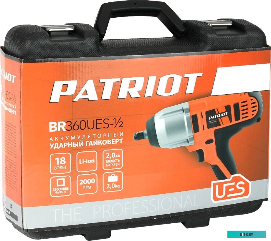 Гайковерт Patriot BR 360UES-1/2 180301561 (с 2-мя АКБ, кейс)