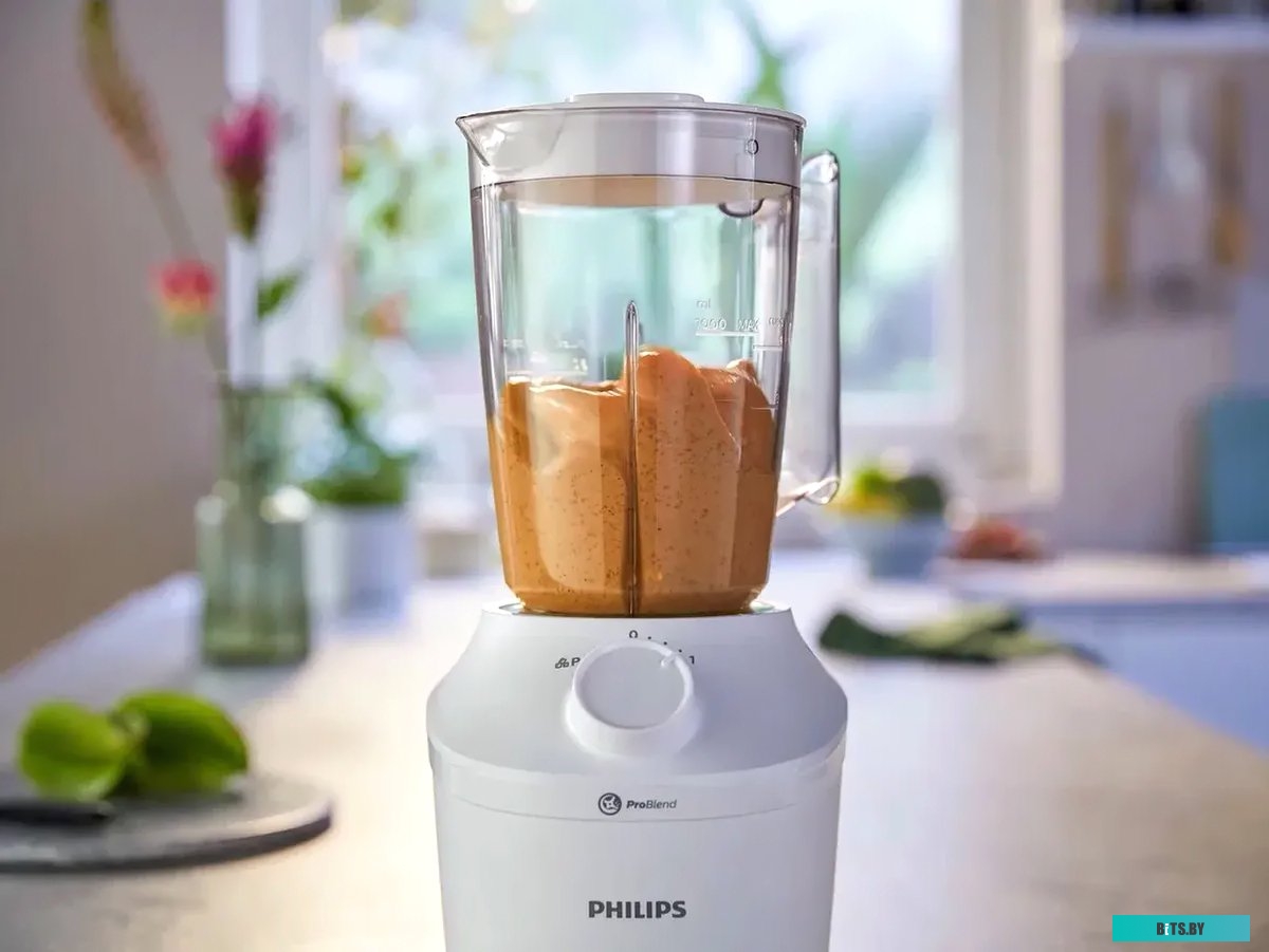 HR2041/00 Блендер Philips/ 450 Вт, кувшин 1,9 л, нож ProBlend 4, 1 скорости + импульсный режим, цвет белый