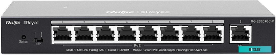 RG-ES208GC Коммутатор Reyee 8-Port Gigabit Smart Switch, 8 Gigabit RJ45 Ports, Desktop Steel Case