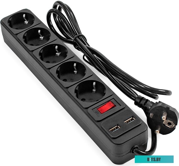EX295490RUS Сетевой фильтр ExeGate <SP-5-USB-1.8B> EX295490RUS  1.8м (5 розеток) черный