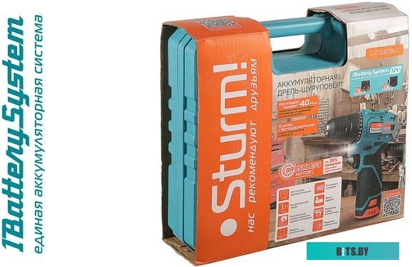 4603010128380 CD1240BLC Sturm CD1240BLC (с 2-мя АКБ, кейс)