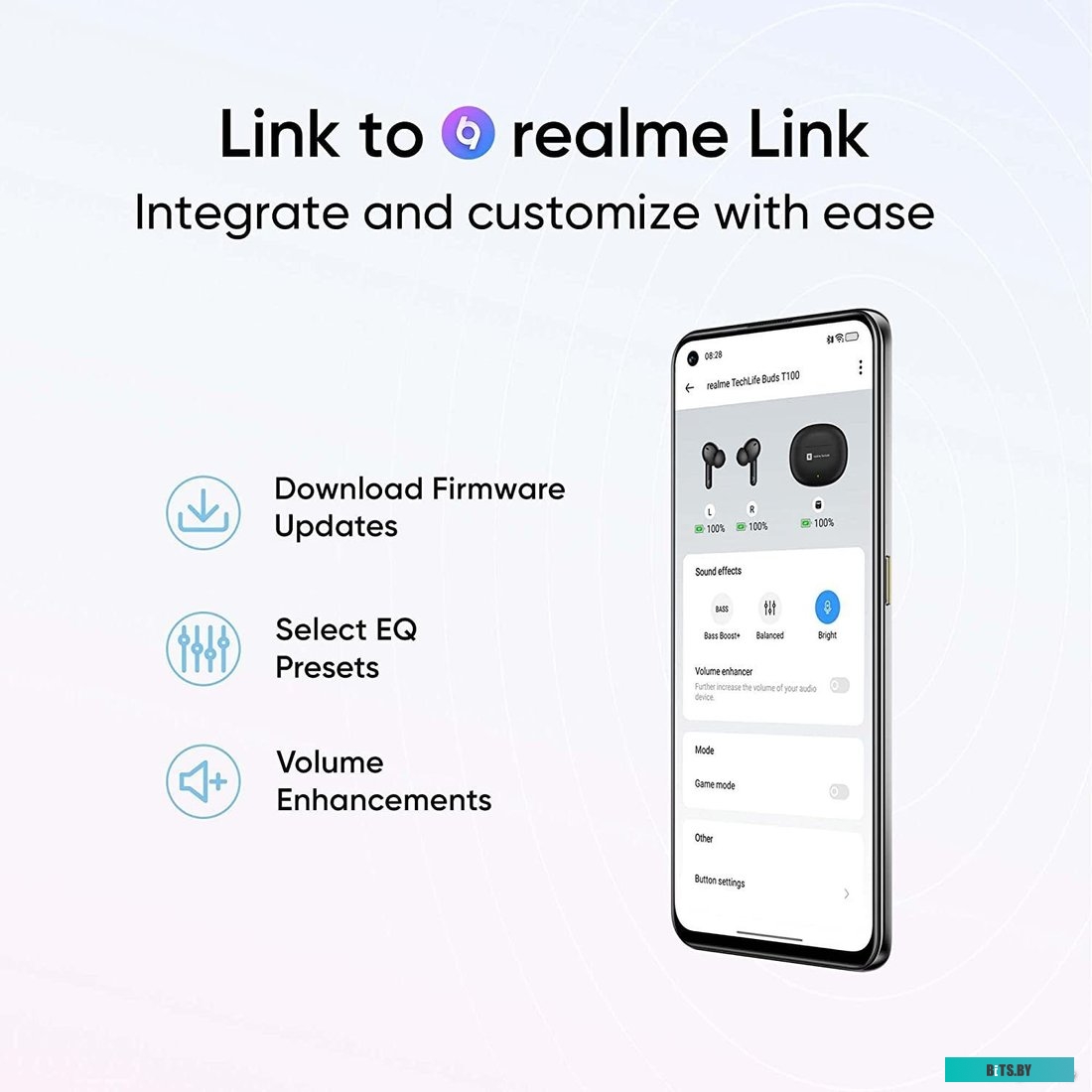 Наушники (Гарнитура) Realme T100 (белый)