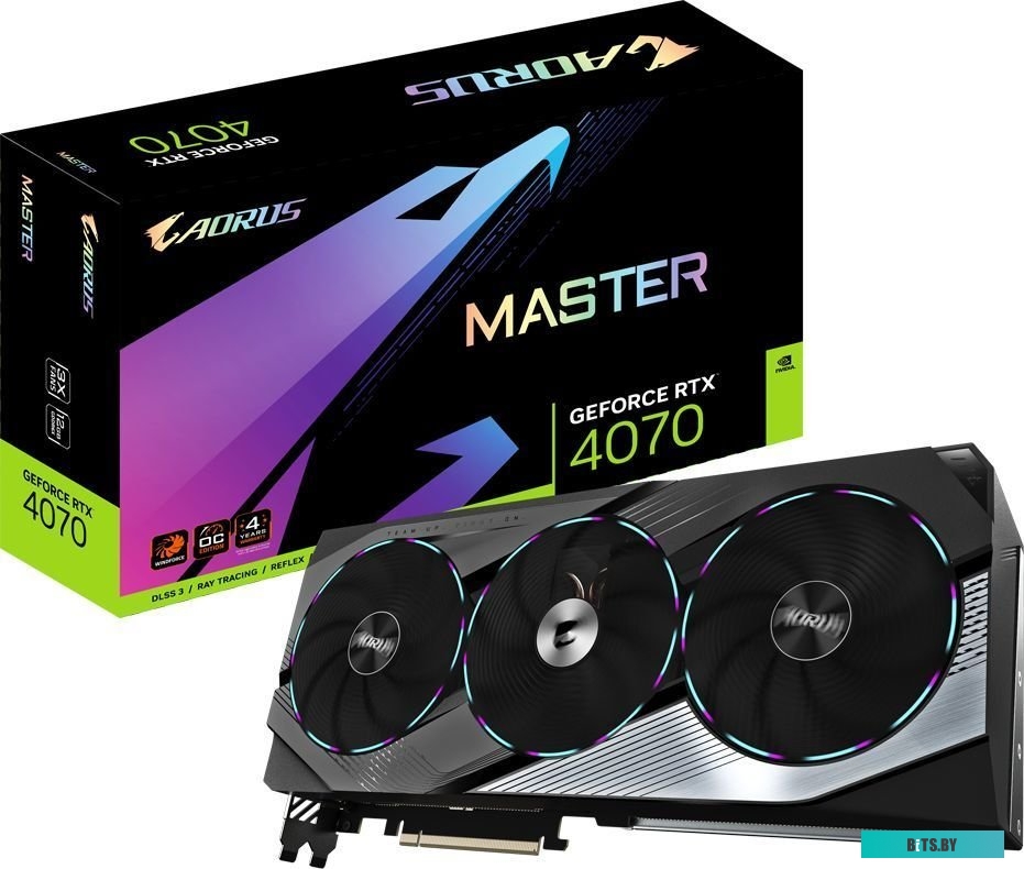 Видеокарта Gigabyte RTX 4070 AORUS MASTER 12G <GV-N4070AORUS M-12GD>