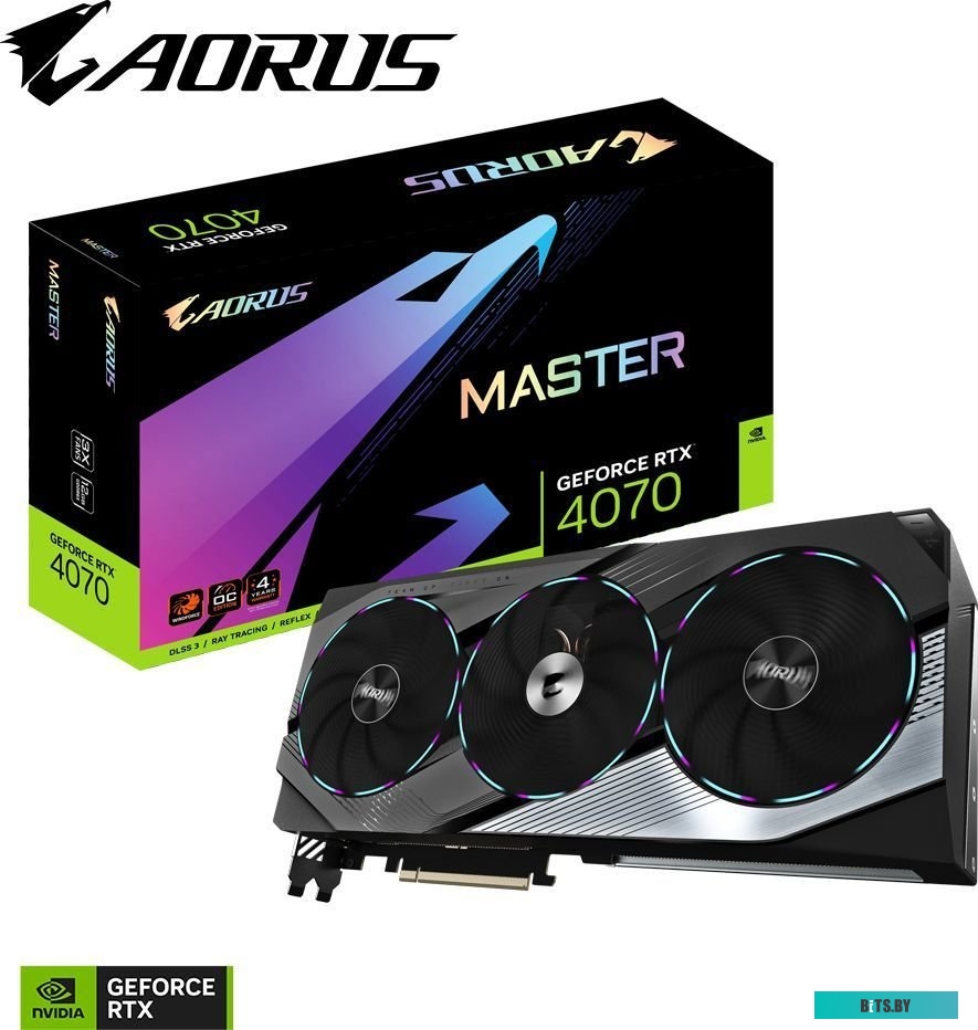 Видеокарта Gigabyte RTX 4070 AORUS MASTER 12G <GV-N4070AORUS M-12GD>