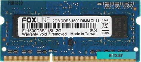 Оперативная память Foxline 8GB DDR3 SODIMM PC3-12800 FL1600D3S11L-8G