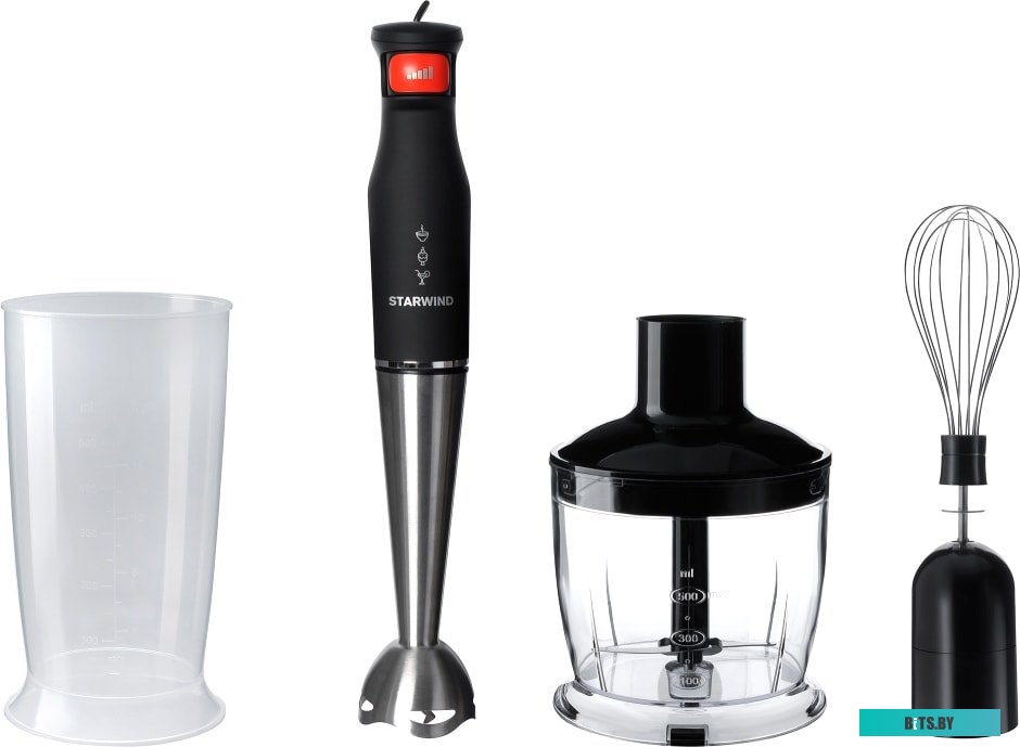 SBP3432B Блендер STARWIND SBP3432b,  погружной,  черный/красный