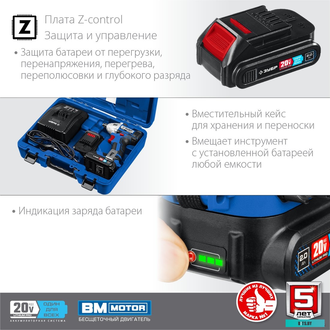 Зубр Профессионал GB-250-22 (с 2-мя АКБ, кейс)