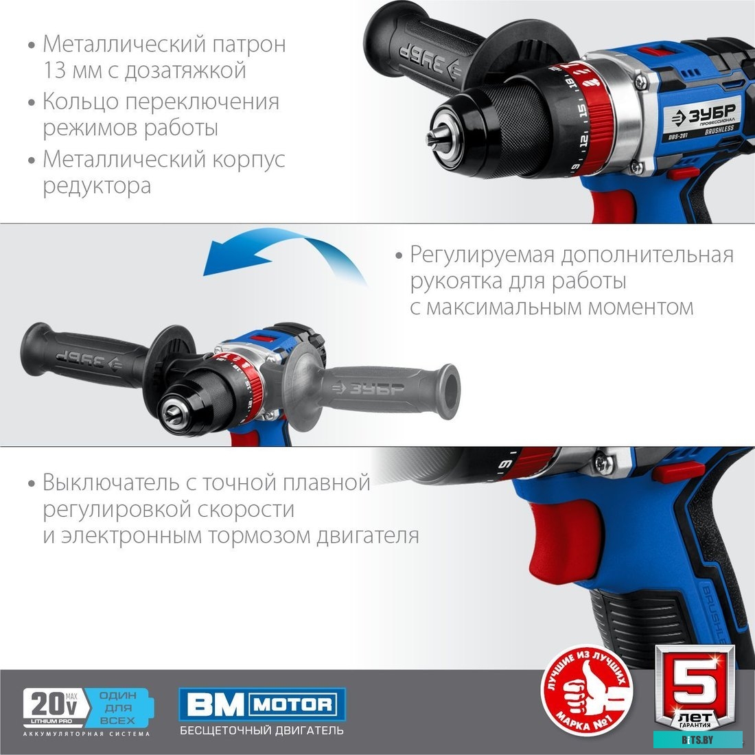 Зубр Профессионал DBS-201-22 (с 2-мя АКБ, кейс)