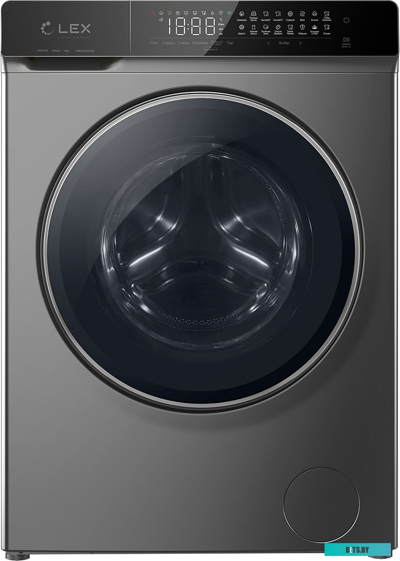 LWM12014GRITHD Стиральная машина LEX LWM12014GrIThD, с фронтальной загрузкой, с паром, 12кг, 1400об/мин, инверторная