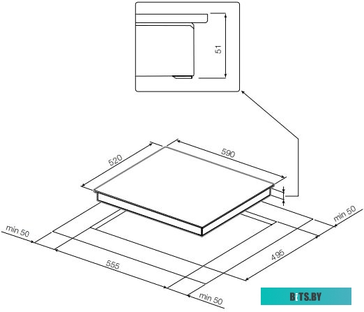 EK 60.0 S Встраиваемые электрические панели Graude/ 60 см, Электрическая,  стеклокерамика, 5.1 х 59 х 52 см, 9 ступеней нагрева, Функция таймера, Инди
