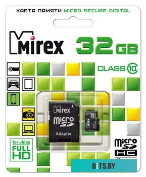 Карта памяти Mirex microSDHC (Class 10) 32GB (13613-AD10SD32)