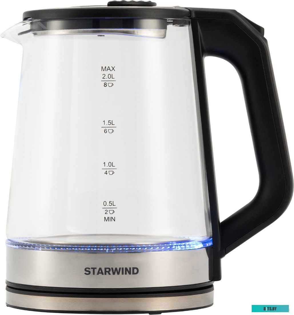 SKG5778 Чайник электрический Starwind SKG5778 2л. 2000Вт черный/прозрачный (корпус: стекло)