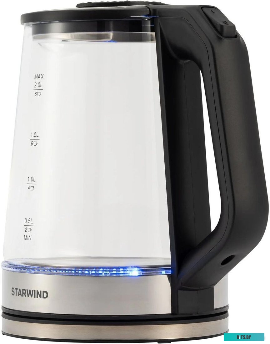 SKG5778 Чайник электрический Starwind SKG5778 2л. 2000Вт черный/прозрачный (корпус: стекло)