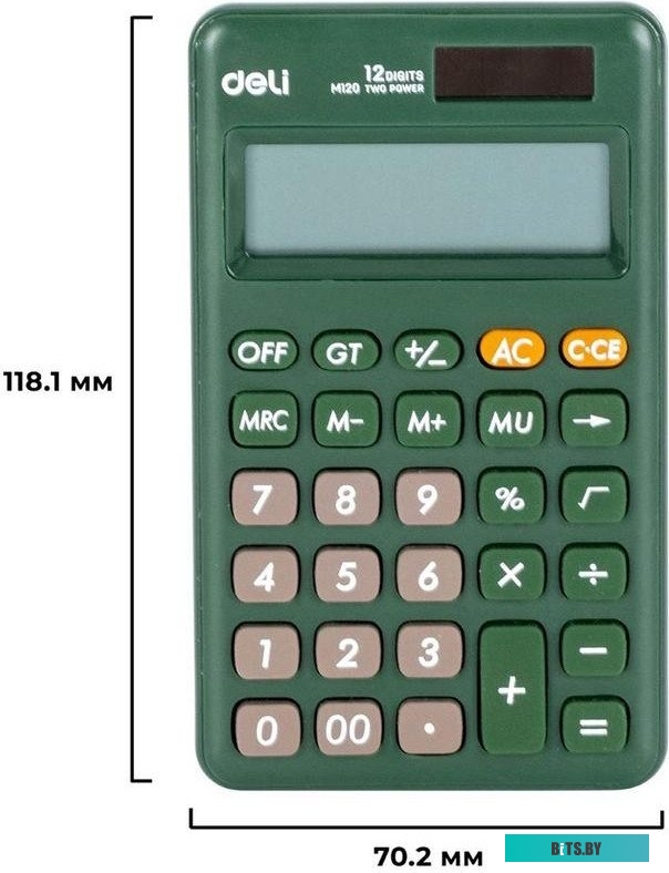 Калькулятор карманный Deli EM120GREEN