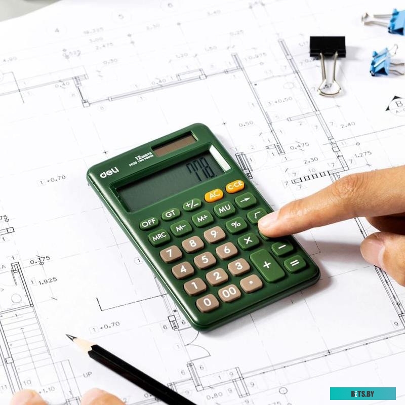 Калькулятор карманный Deli EM120GREEN