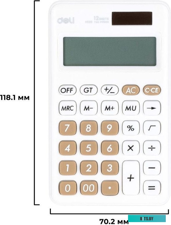 Калькулятор карманный Deli EM120WHITE 12-разр.