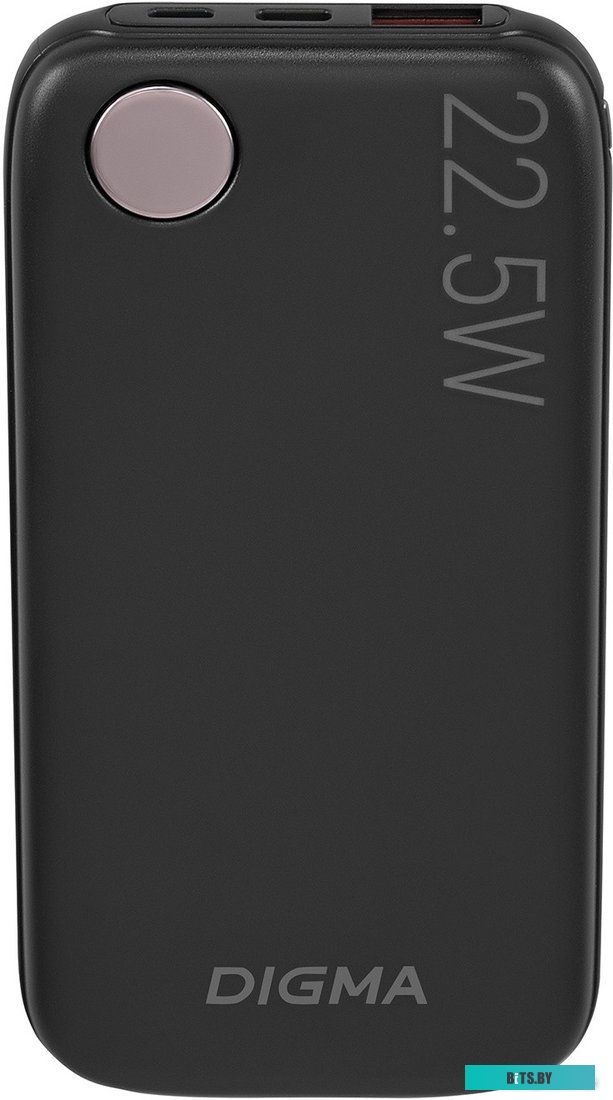 DGPF20B22PBK Мобильный аккумулятор Digma DGPF20B 20000mAh QC3.0/PD3.0 22.5W 3A 2xUSB-A/USB-C черный (DGPF20B22PBK)