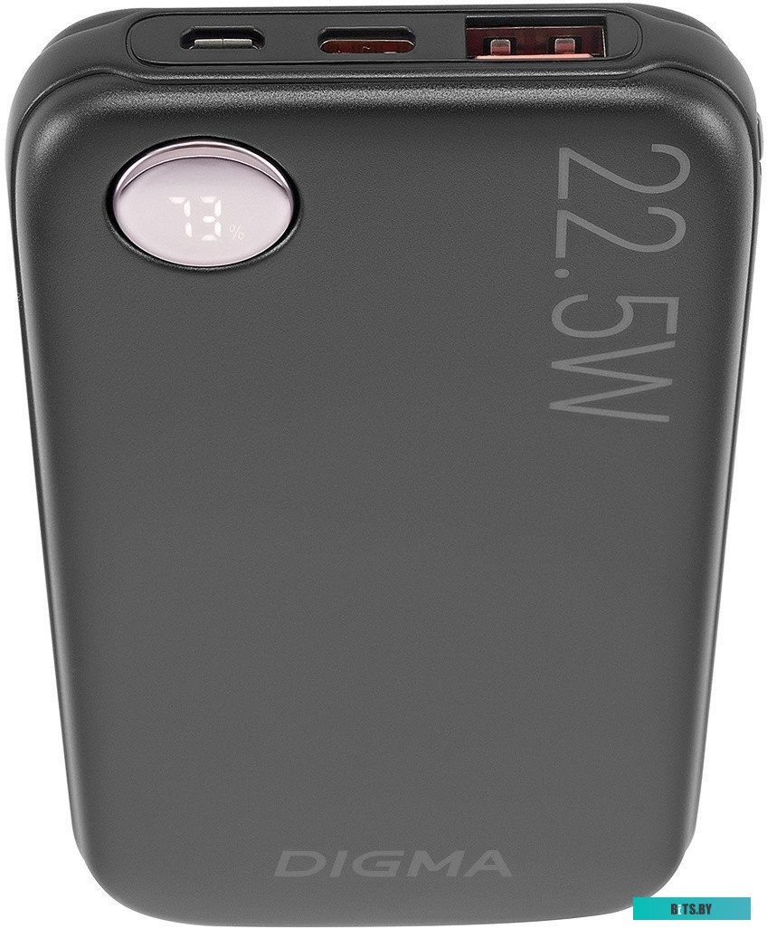 DGPF20B22PBK Мобильный аккумулятор Digma DGPF20B 20000mAh QC3.0/PD3.0 22.5W 3A 2xUSB-A/USB-C черный (DGPF20B22PBK)