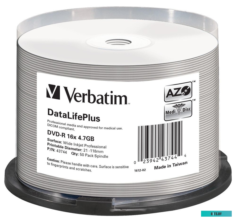 DVD-R диск Verbatim 4.7GB 16x 43744 (50 шт.)