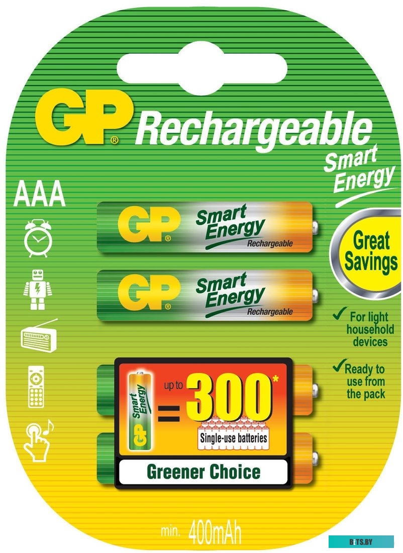 Аккумулятор GP Smart Energy 40AAAHCSV-2CR2 AAA NiMH 400mAh