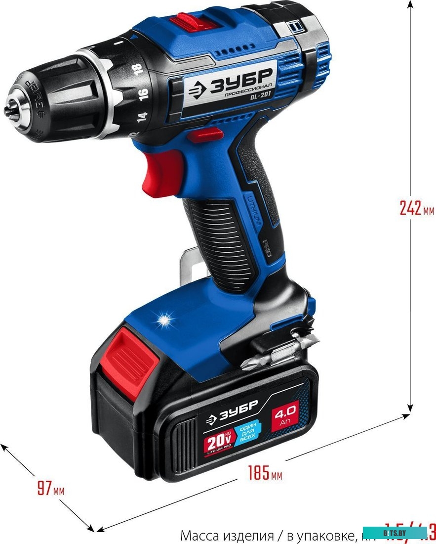 Зубр Профессионал DL-201-42 (с 2-мя АКБ, кейс)