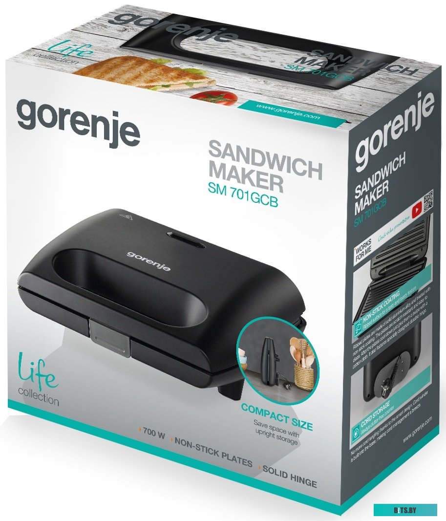 SM701GCB Электрогриль GORENJE SM701GCB,  черный