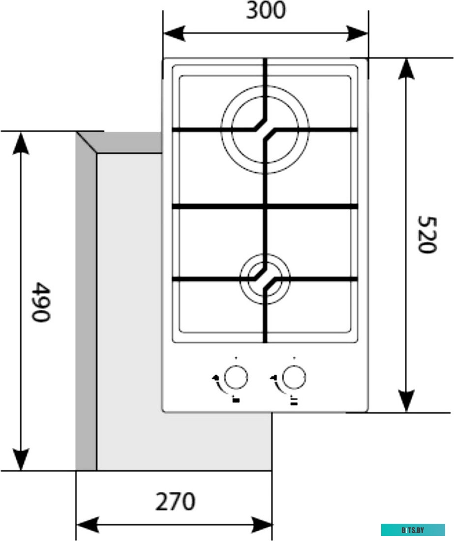 CHAO000204 Газовая варочная поверхность Lex GVG 321 WH белый