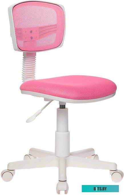 CH-W299/PK/TW-13A Кресло детское Бюрократ CH-W299 розовый TW-06A TW-13A сетка/ткань крестов. пластик пластик белый