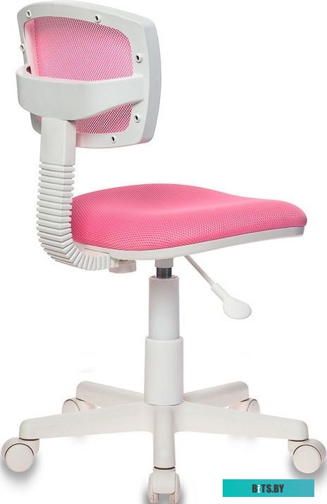 CH-W299/PK/TW-13A Кресло детское Бюрократ CH-W299 розовый TW-06A TW-13A сетка/ткань крестов. пластик пластик белый