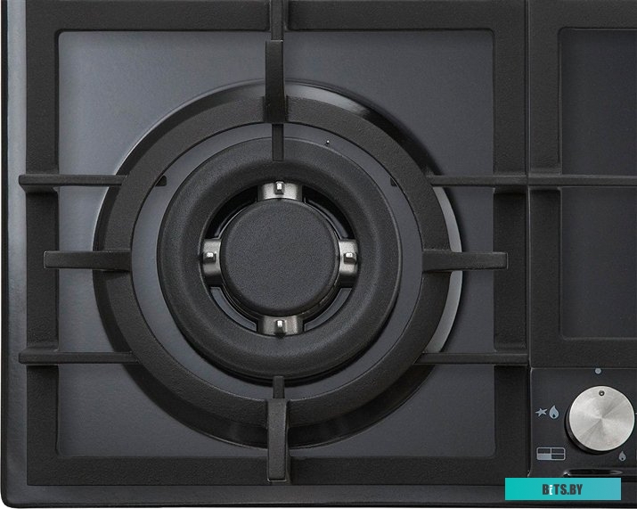 HG 665 CTN Встраиваемая варочная панель/ Газ,  Crystal, 60x51 см, газовая, независимая, электроподжиг, газ-контроль, чугунные решетки, в комплекте - п